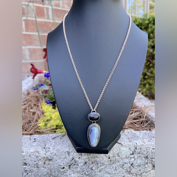 Sterling Silver Gem Stone Handmade Necklace by Sandy Robinson Jewelry - Picture 2 of 4